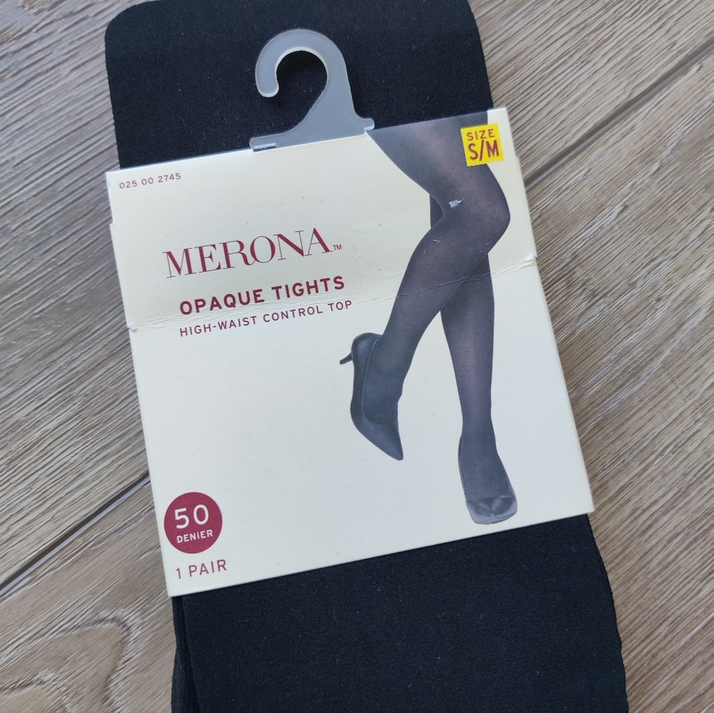 Merona Black Opaque Tights Size S/M